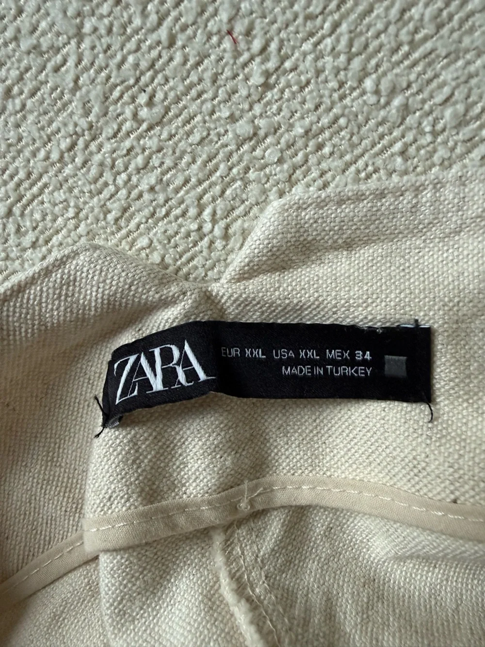 Zara Cream linen high waisted pants